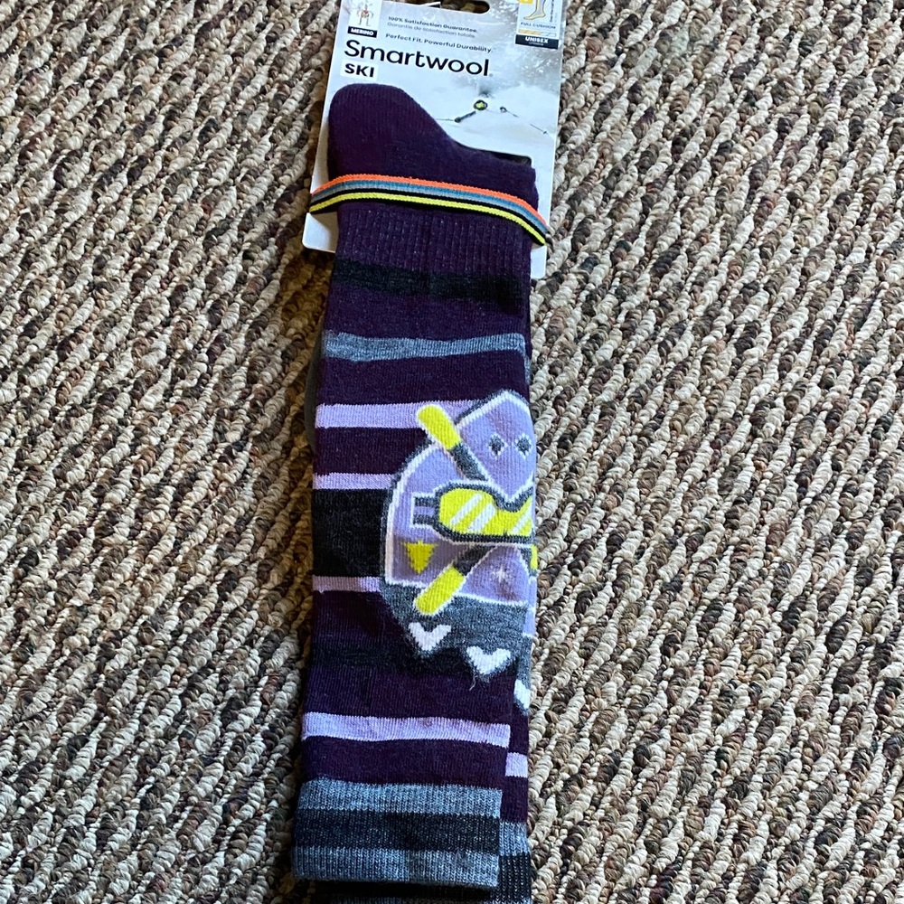 Smartwool Men's Striped Purple Ski Socks